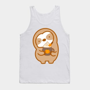 Cute Pumpkin Spice Latte Sloth Tank Top